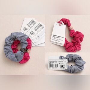 lululemon athletica Fuchsia and Gray Scrunchie Duo